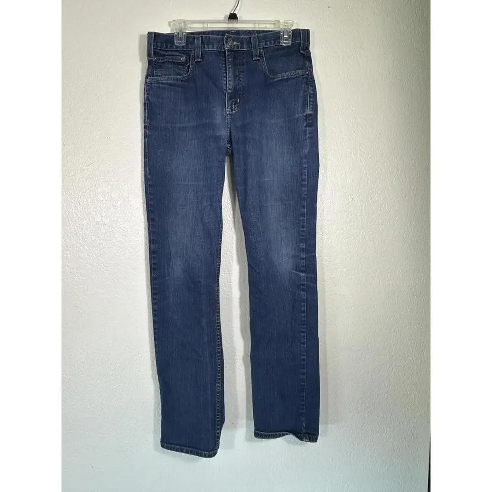 Carhartt Straight Fit Jeans Men’s 33x32.5 Workwear Blue Denim